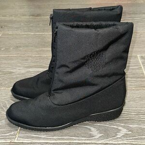 Toe Warmers Jennifer Boots Mid Calf Winter Casual Black Front Zipper Women’s 12N